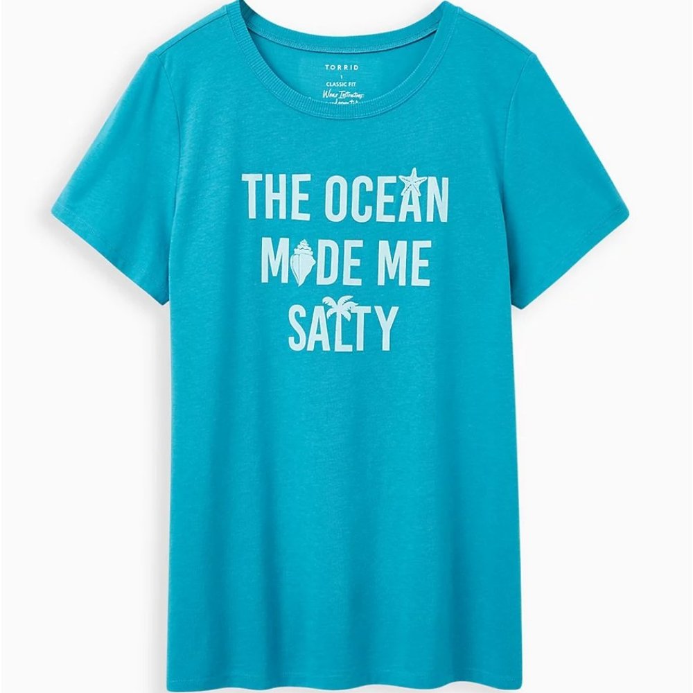Torrid "The Ocean Made Me Salty" T-Shirt Size 4